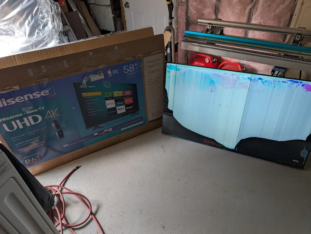Brand New Broken Screen Hisense 58” TV For Sale thumbnail
