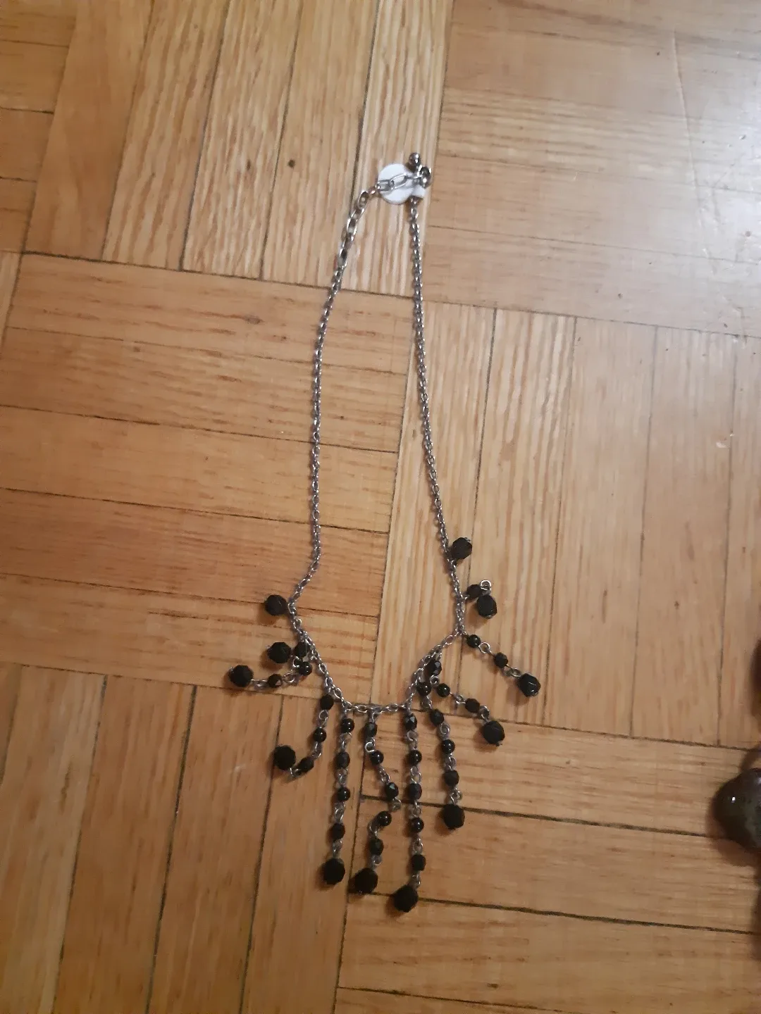 Black beaded silver necklace #freecycle thumbnail