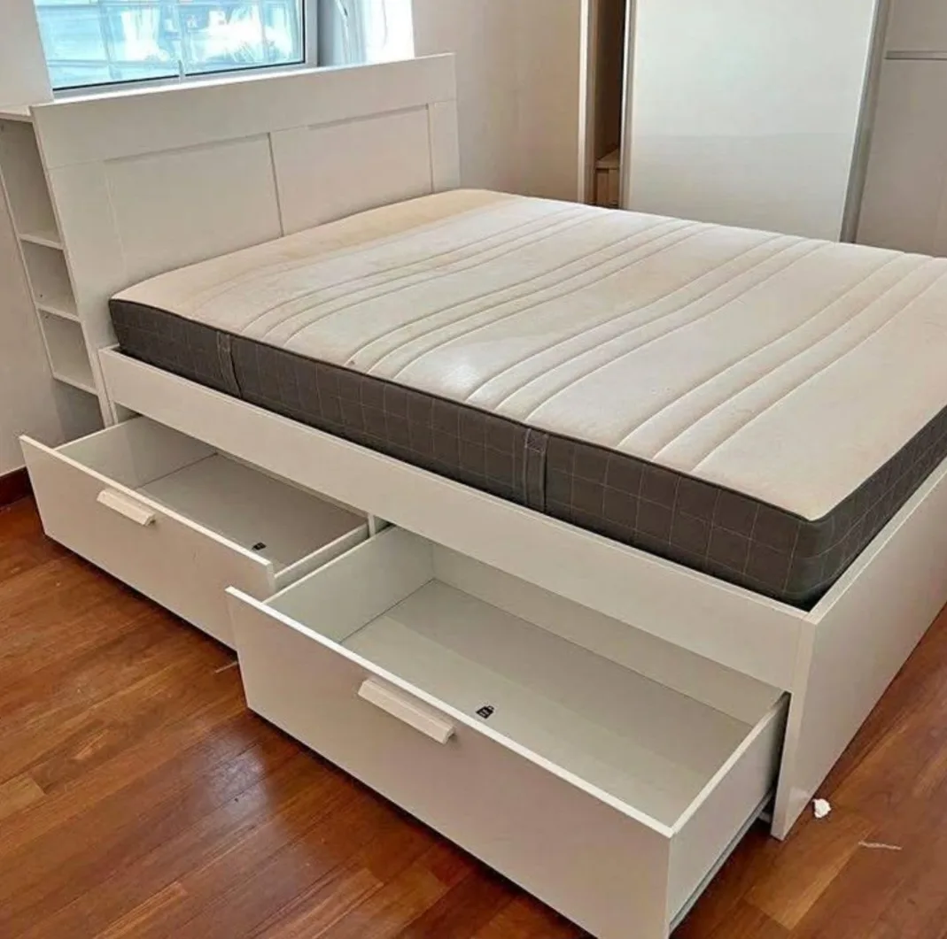 Double bed frame, headboard, storage and mattress with delivery! thumbnail