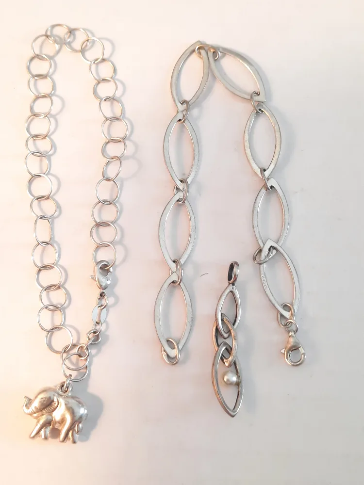 Silver 925 pendant and bracelet set image indicator(8)