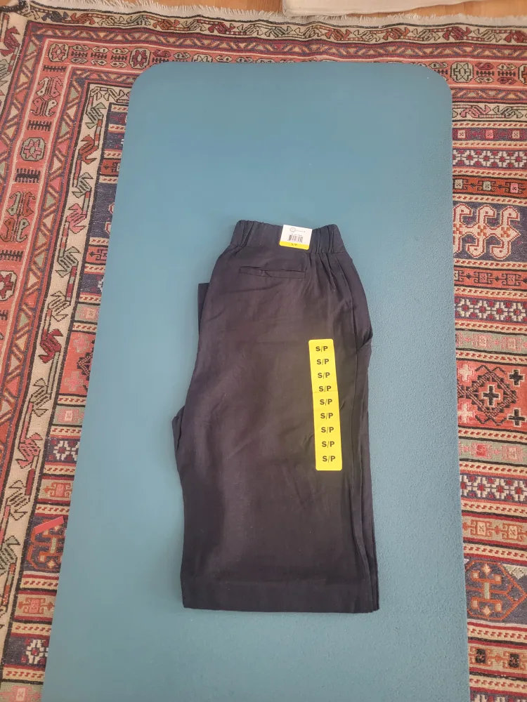 New Black Elastic Waist Pants thumbnail