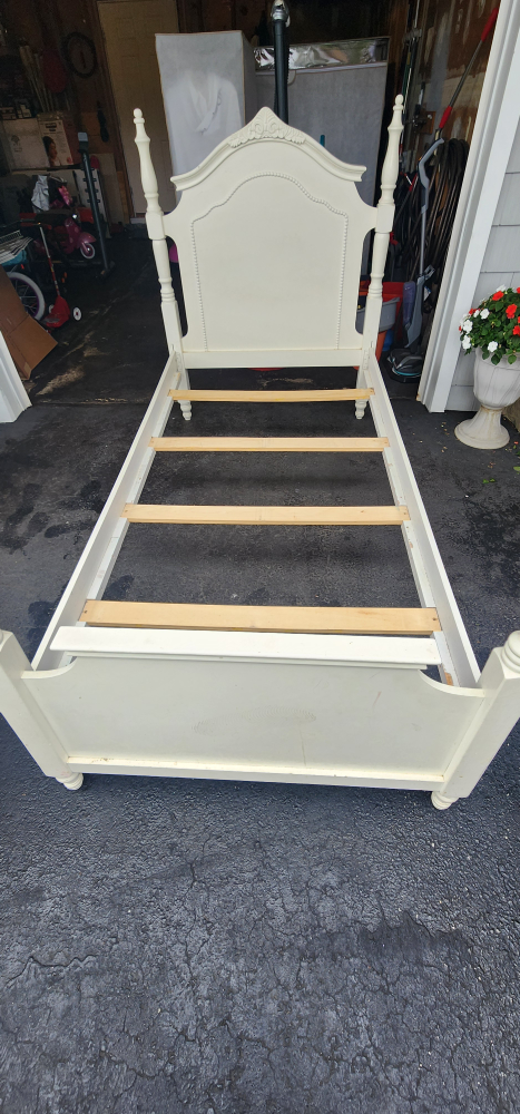 Cream-Colored Twin Bed Frame - photo 2