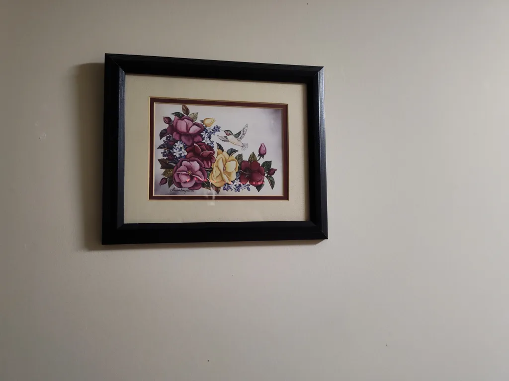 Water color framed print Hummingbird image indicator(2)