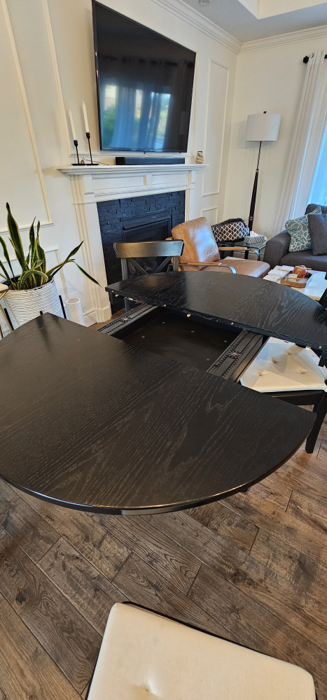 Crate and Barrel Black Round Dining Table with Chairs - photo 3