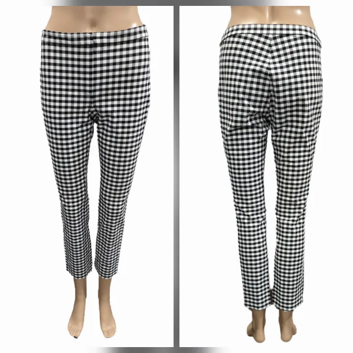 Theory Classic Skinny Ankle Pants in Gingham Size 2 image indicator(4)