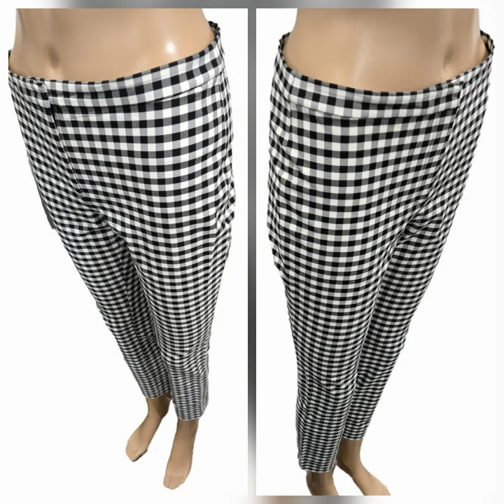 Theory Classic Skinny Ankle Pants in Gingham Size 2 image indicator(5)