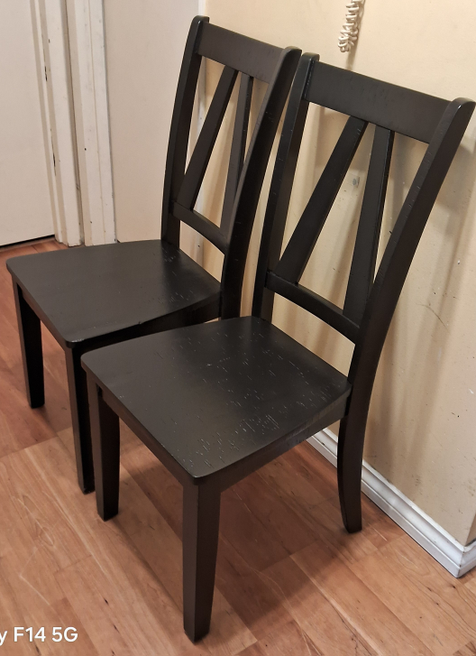 2 solid hardwood chairs(pick up today) - photo 2