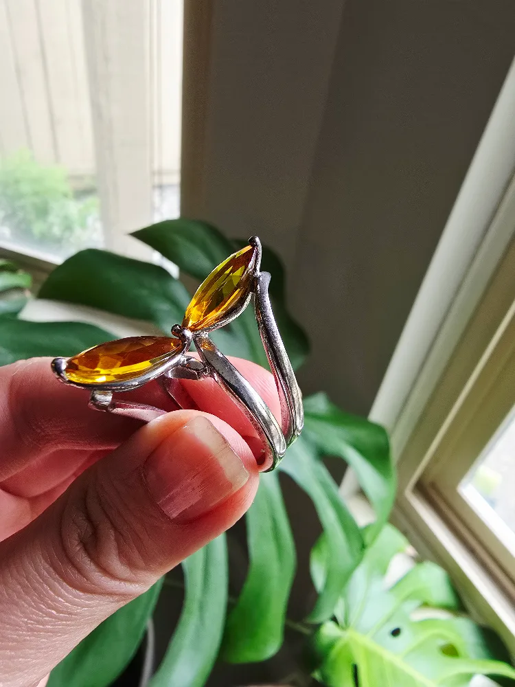 New Citrine natural 925 sterling silver ring image indicator(3)