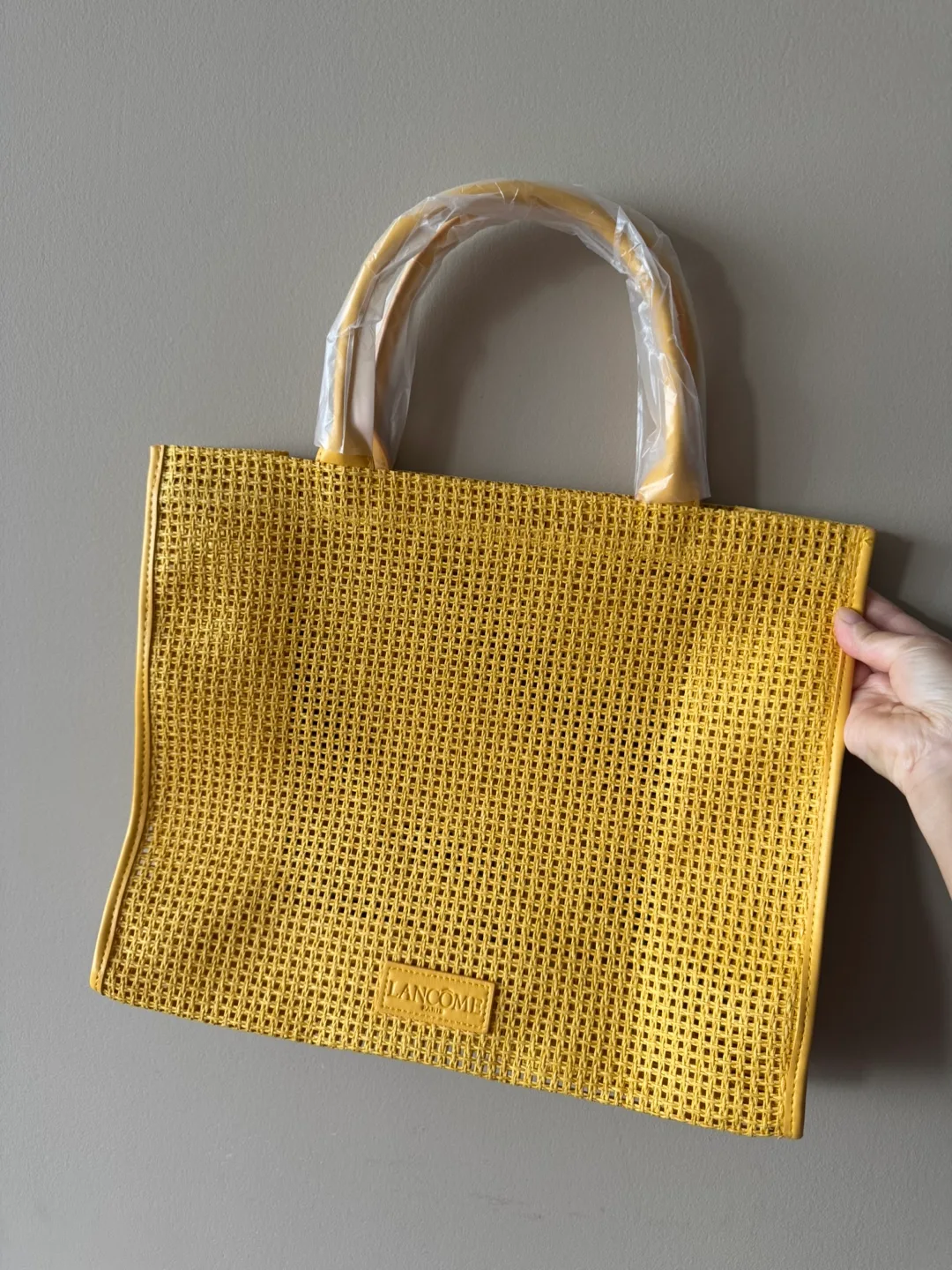 Lancôme Yellow Woven Tote Bag image indicator(2)