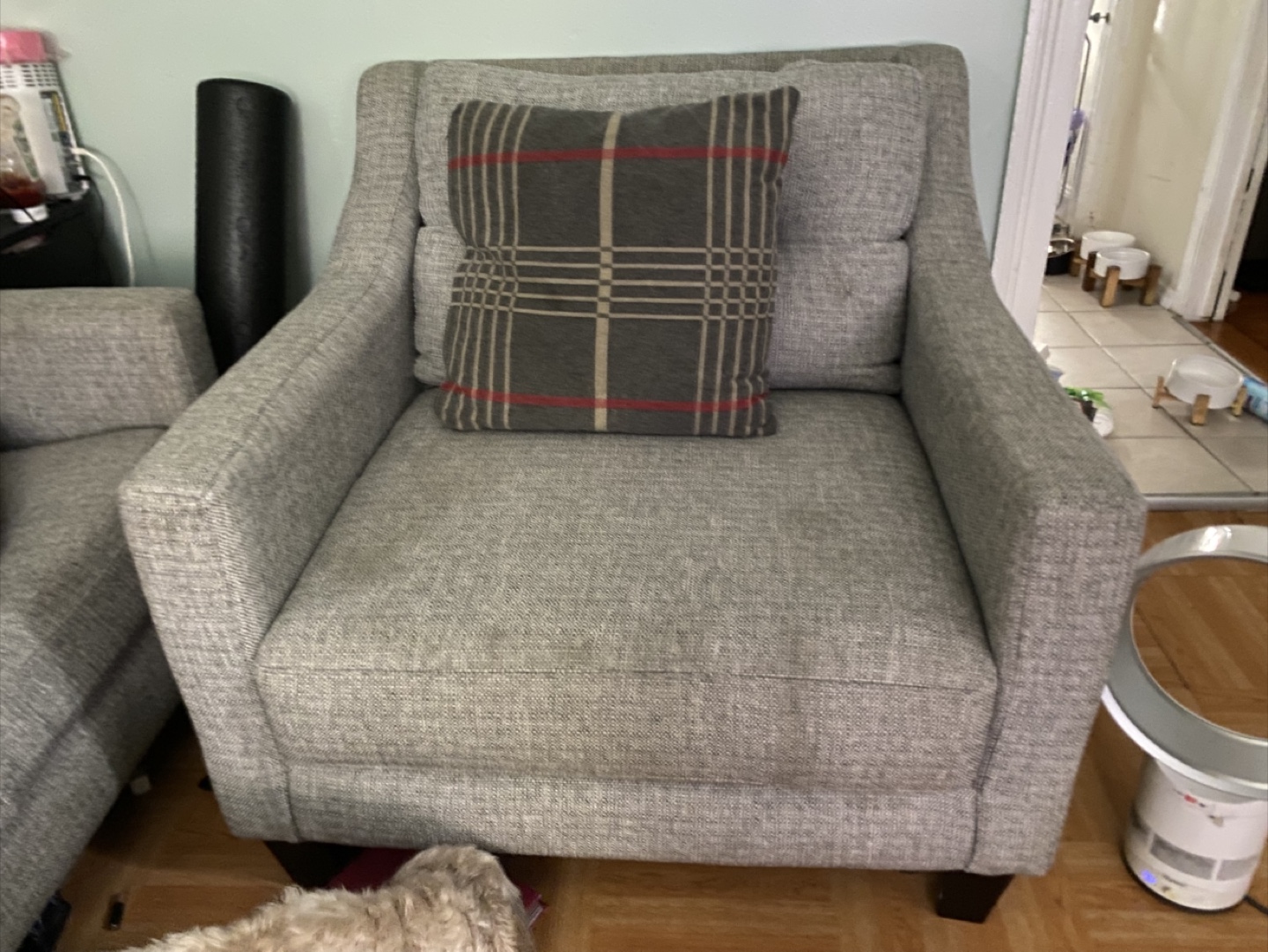 Raymour & Flanigan Gray Upholstered Armchair
