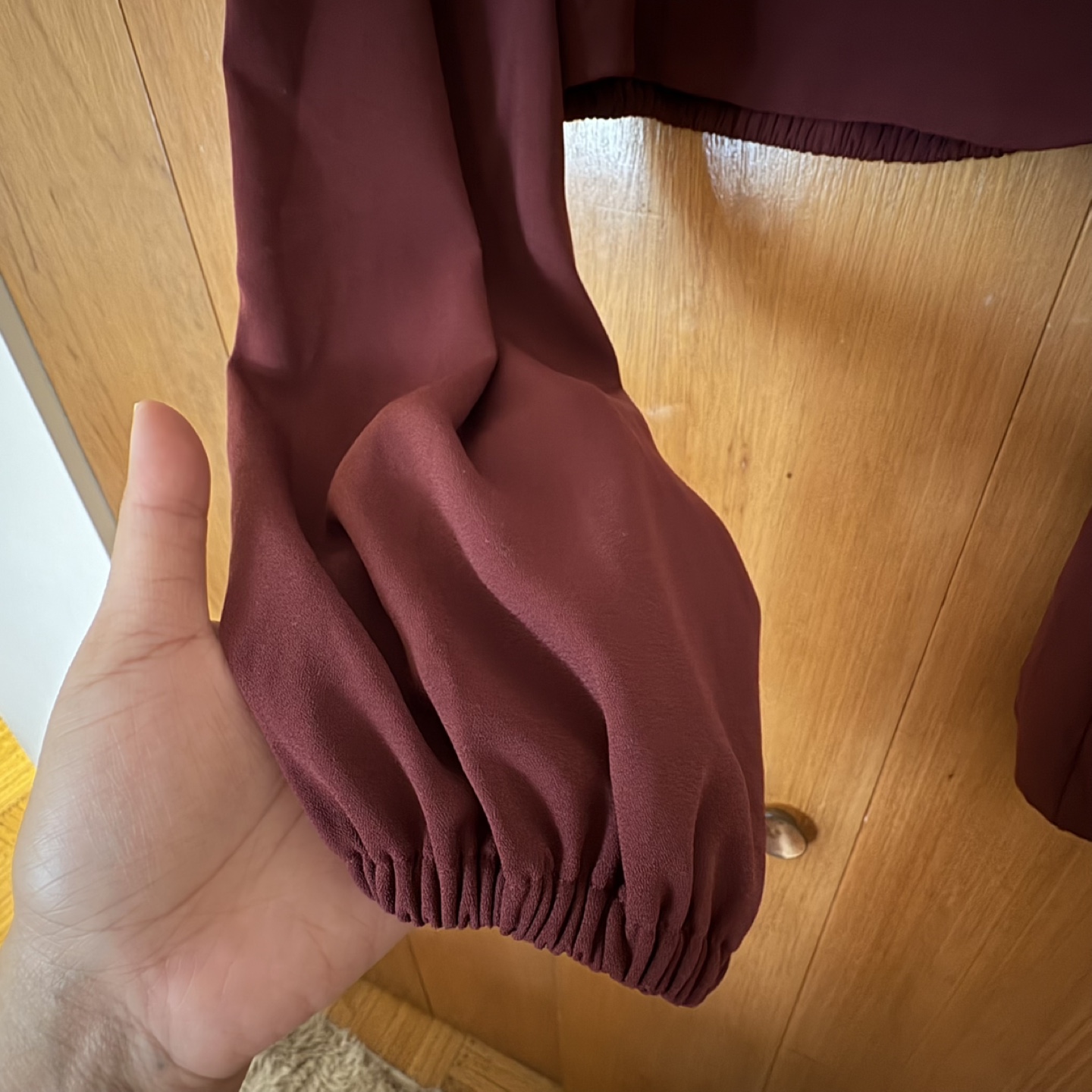 Maroon Long Sleeve Crop Top - photo 4
