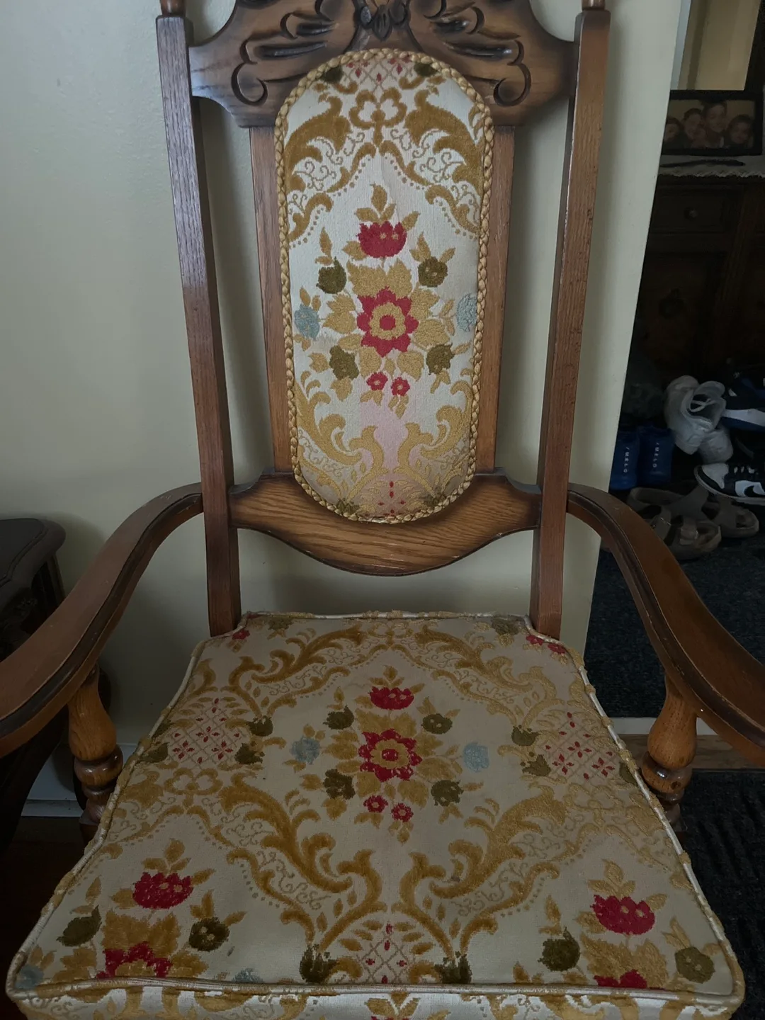 5 Vintage armchairs set of 5 2 with arms 3 without thumbnail