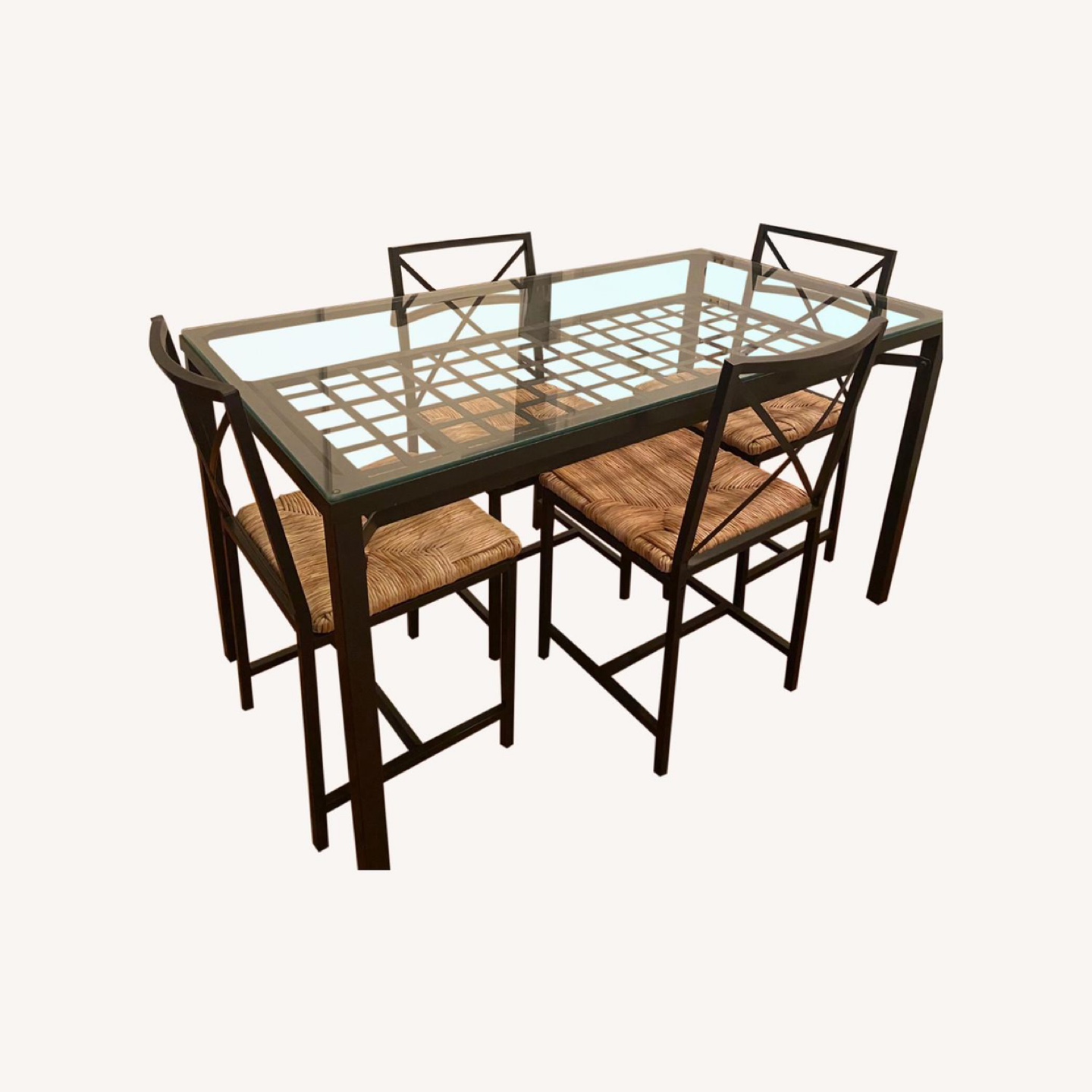IKEA Glass top dining table with chairs - photo 3