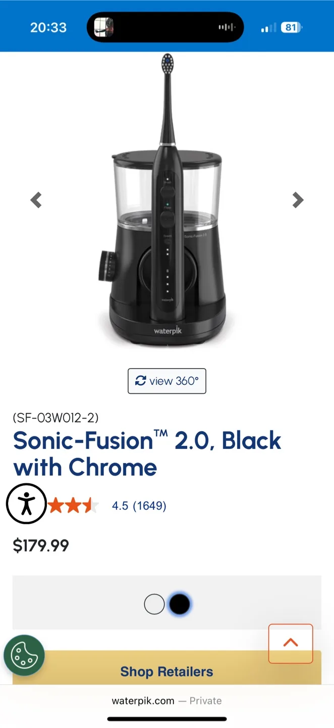 Waterpik Sonic-Fusion 2.0, Black image indicator(2)