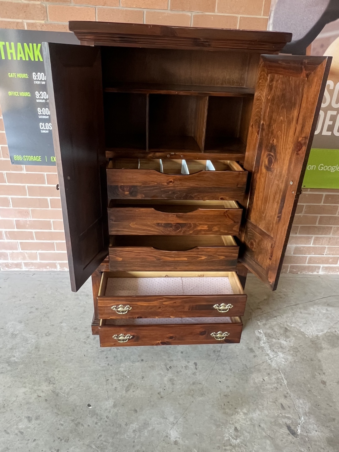Ethan Allen Wooden Armoire with Drawers - photo 3