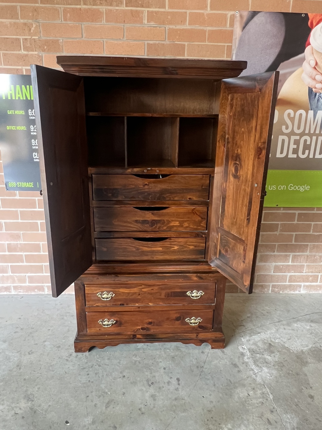 Ethan Allen Wooden Armoire with Drawers - photo 2