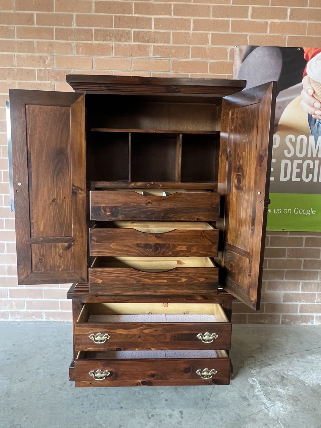 Ethan Allen Wooden Armoire with Drawers - photo 4
