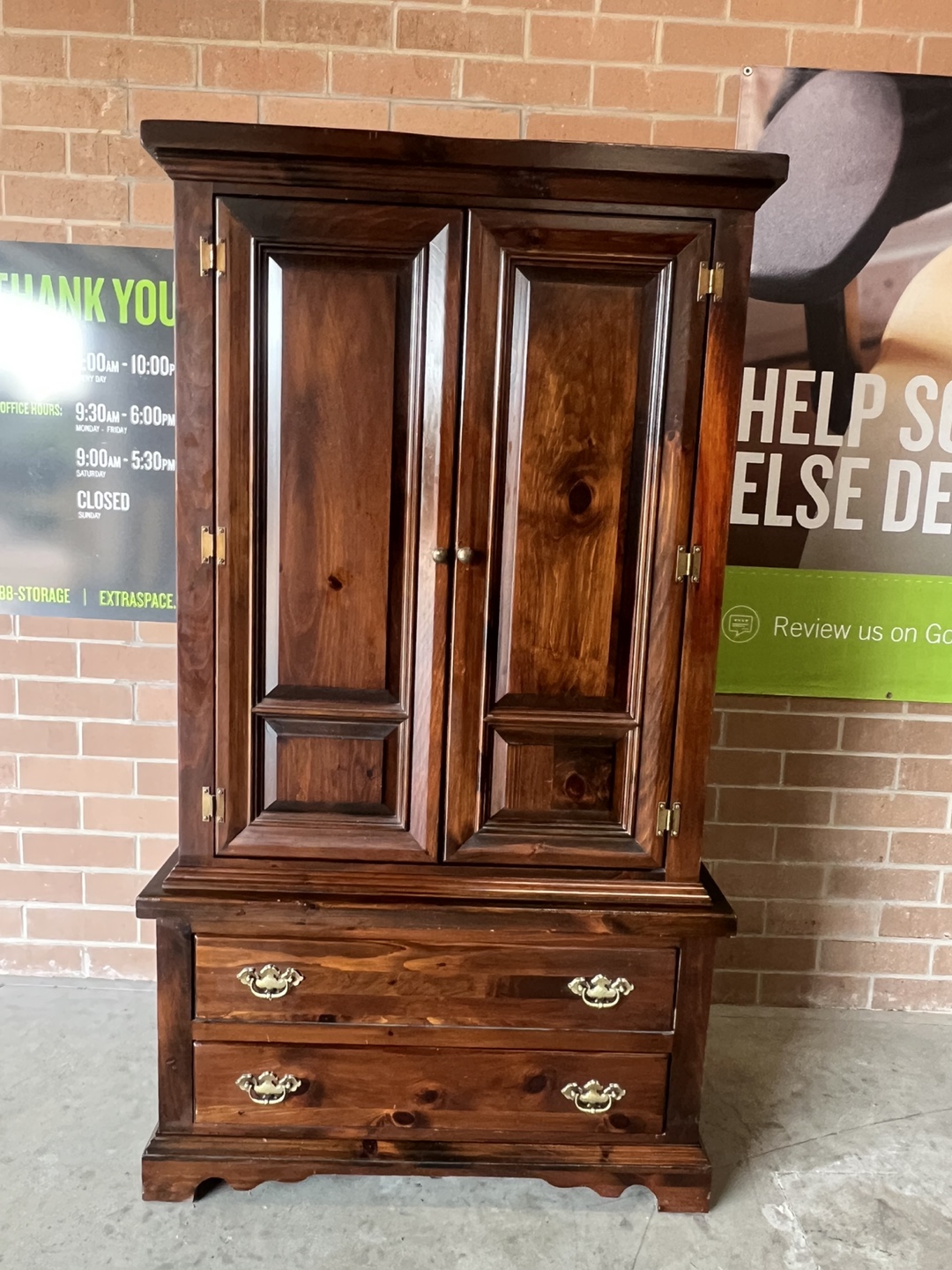 Ethan Allen Wooden Armoire with Drawers