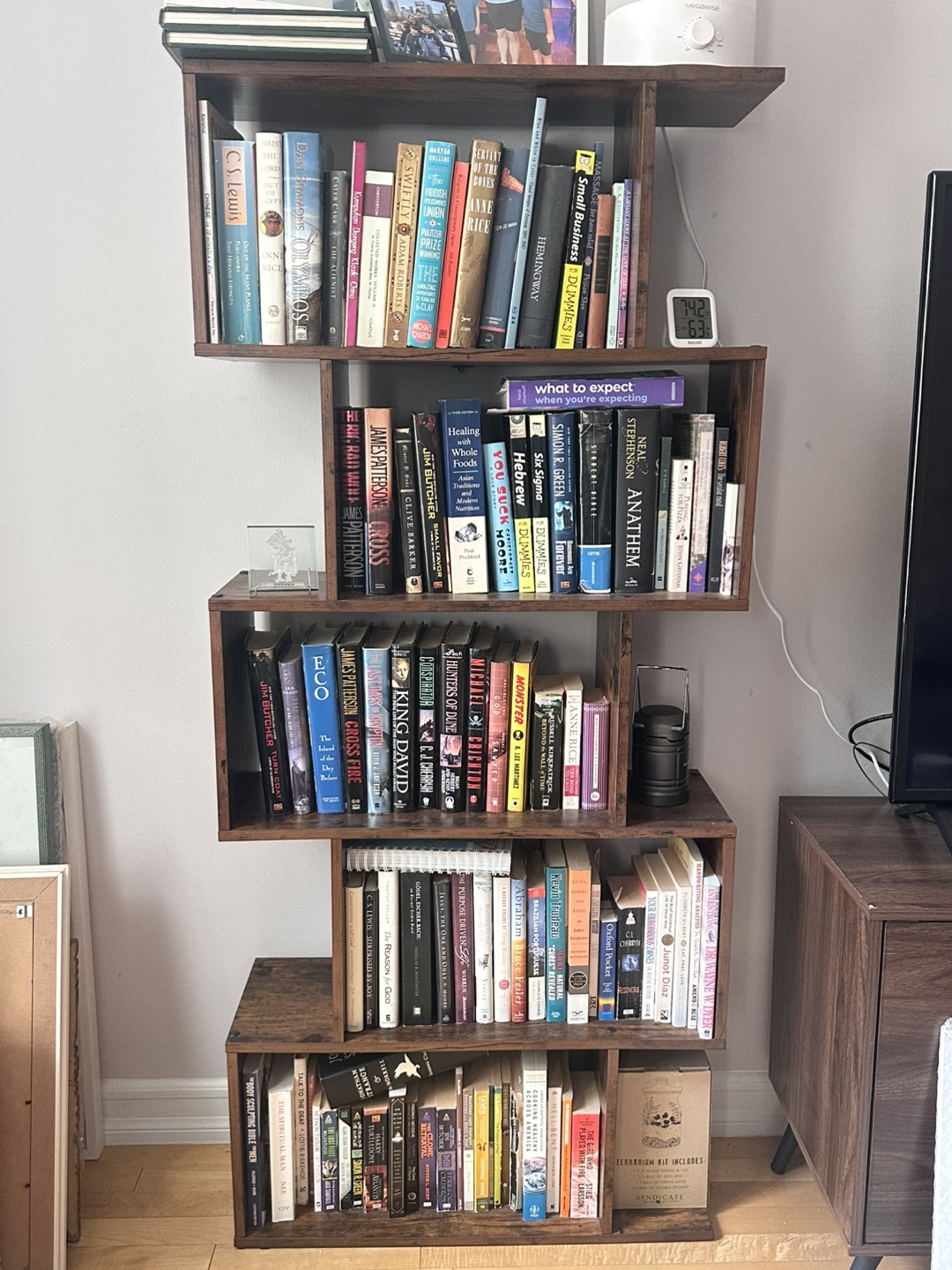 Rustic Brown 5-Tier Bookshelf