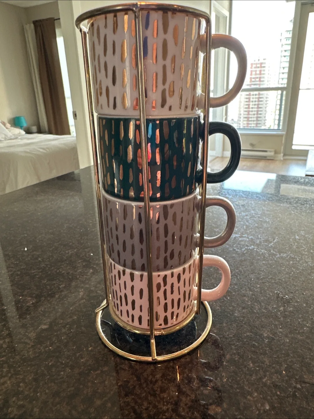 Stackable Espresso Mugs with Holder thumbnail