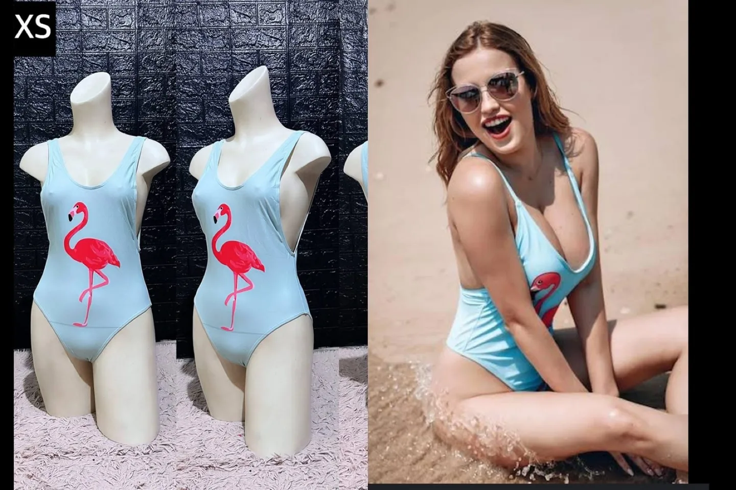 Flamingo Print One-Piece Swimsuit thumbnail