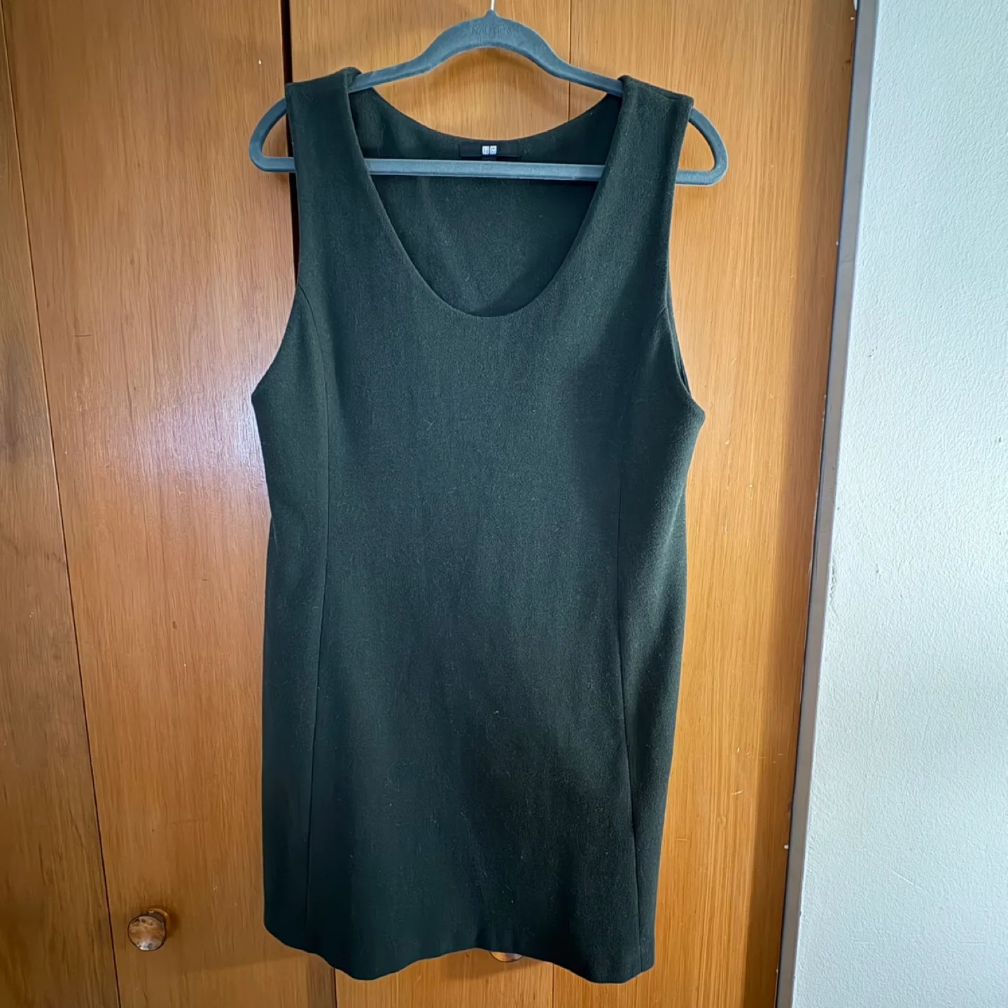 UNIQLO Dark Green Sleeveless Dress thumbnail