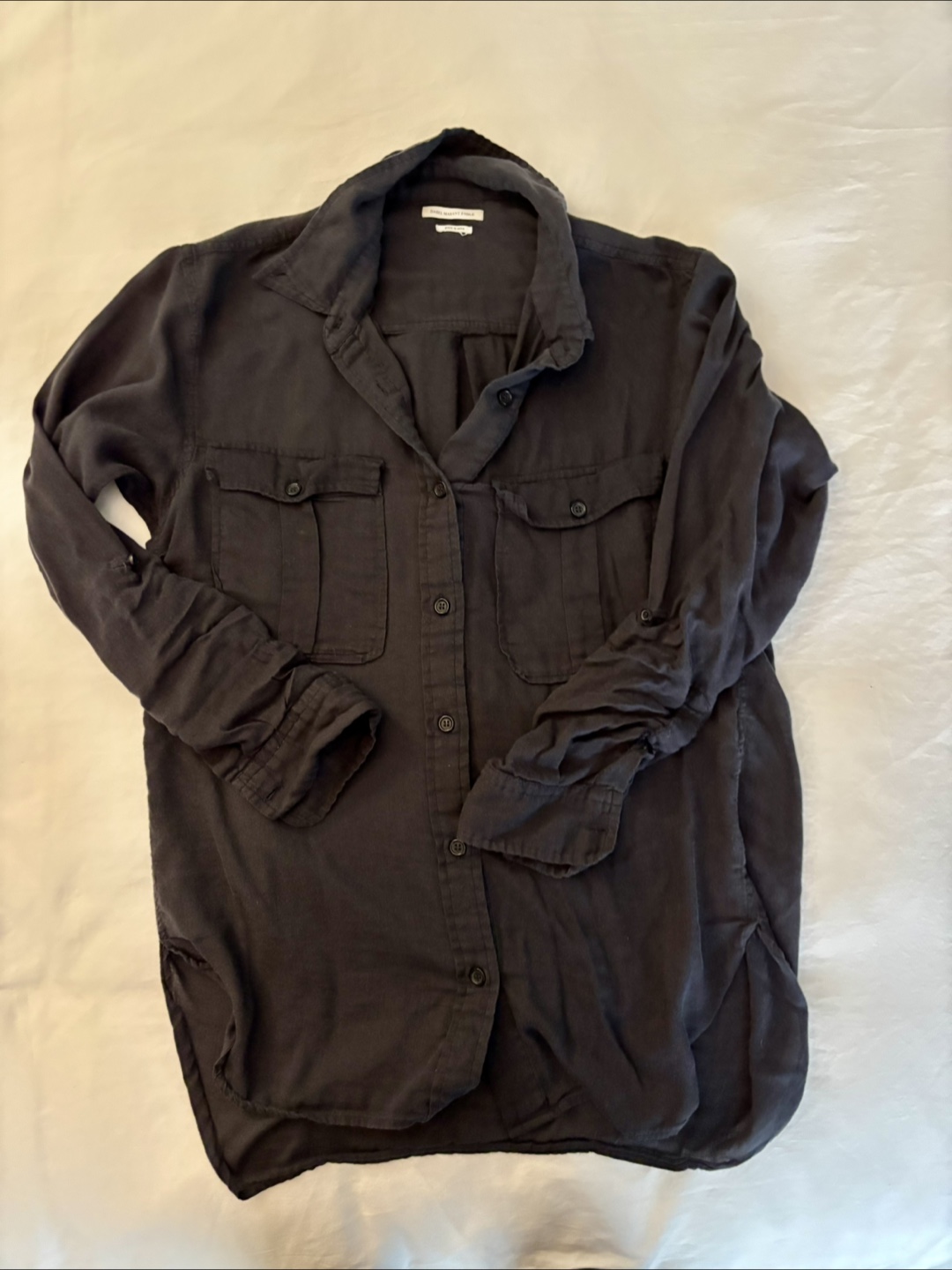 Isabel Marant Etoile Black Linen Button Up Shirt
