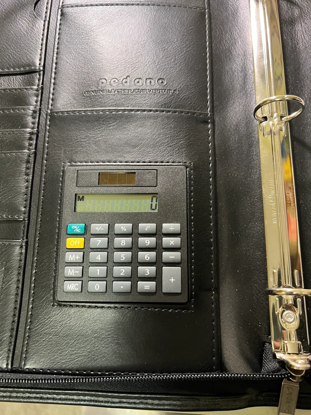 Pedano Black Leather Portfolio with Calculator image indicator(3)