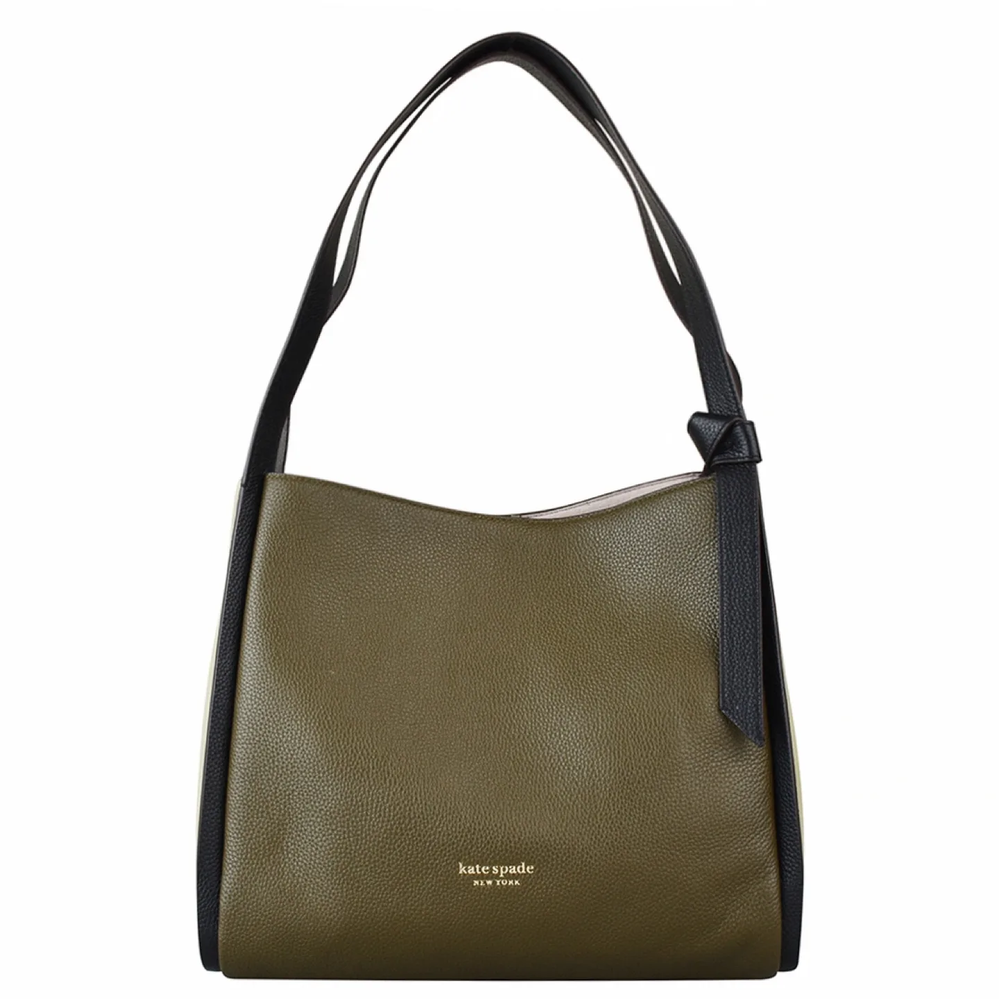 Kate Spade Knott Duck Green Large Pebbled Leather Shoulder Bag image indicator(3)