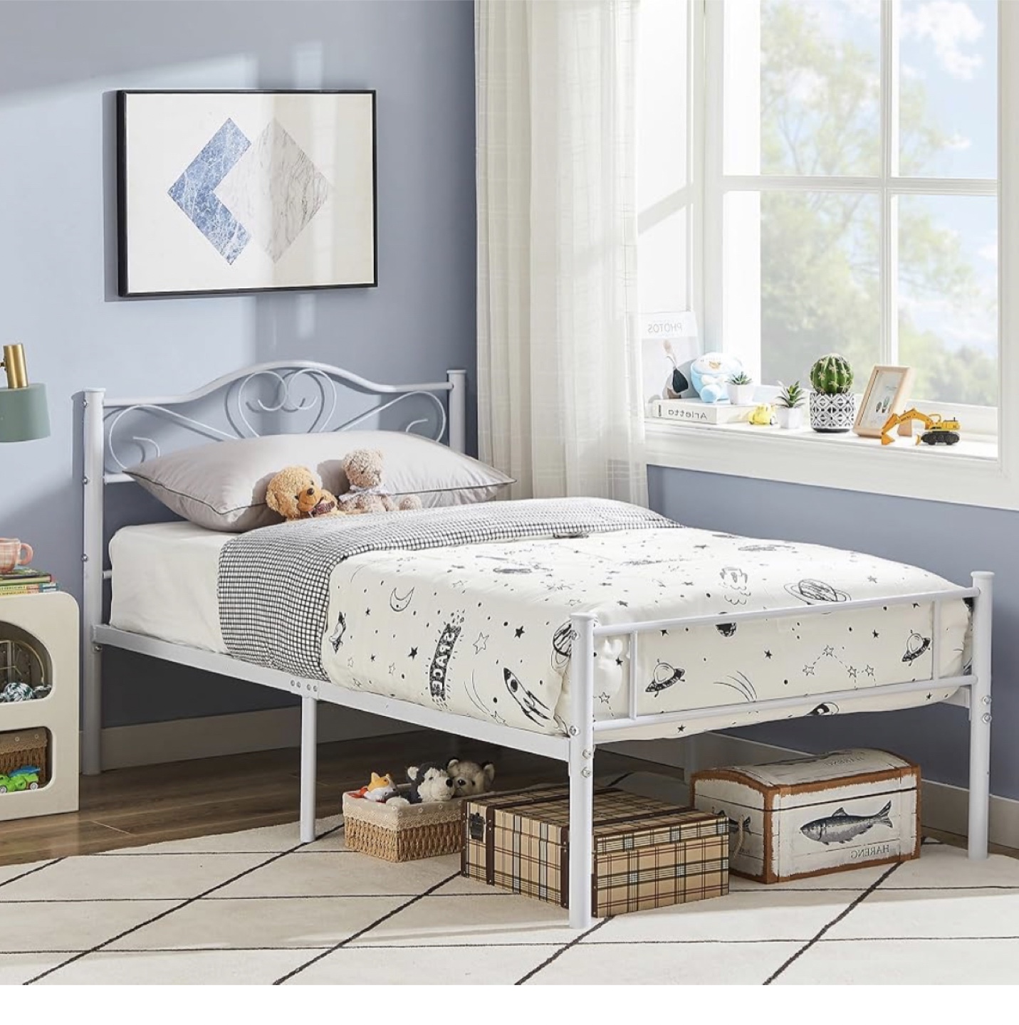 White Metal Bed Frame - photo 2