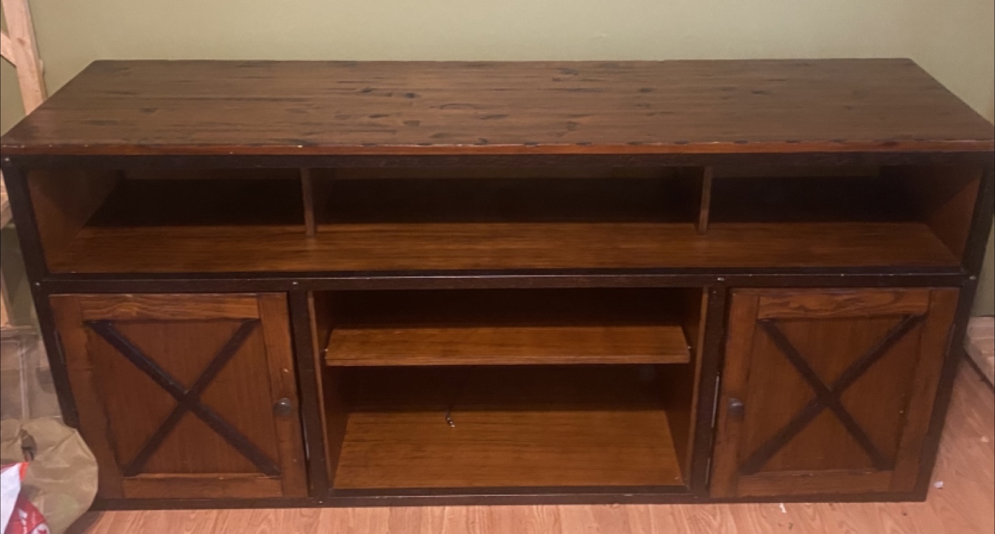 Rustic Dark Wooden Entertainment Center