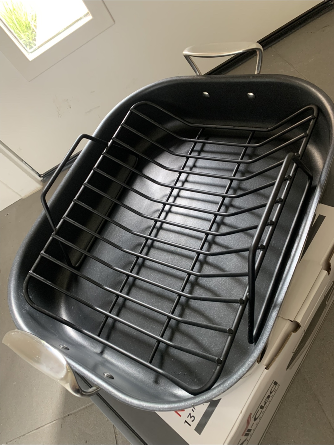 All-Clad Stainless Steel Nonstick Roaster with Rack - photo 2