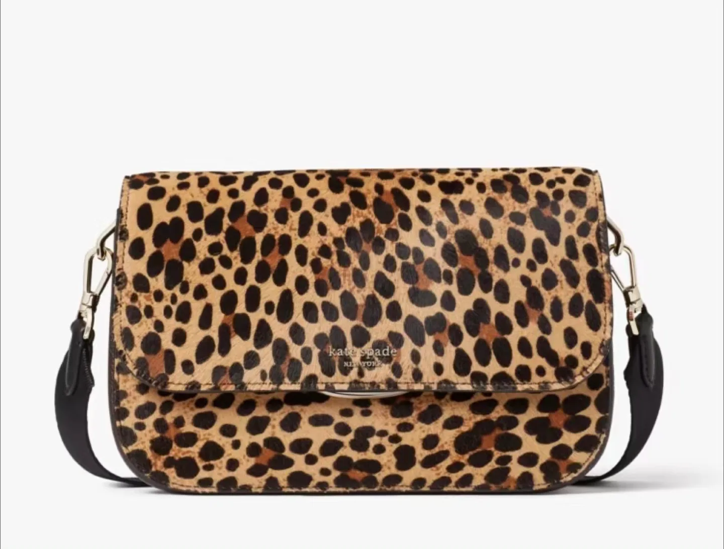 Kate Spade Buddie Leopard Haircalf Shoulder Sporty Crossbody Bag thumbnail