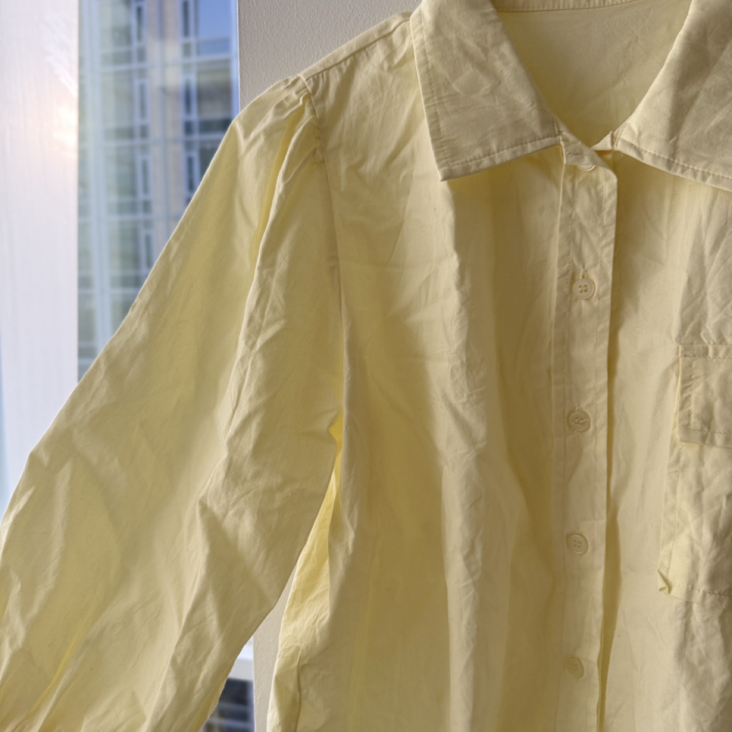 Yellow Lemon butter color Button-Up shirt S - photo 2