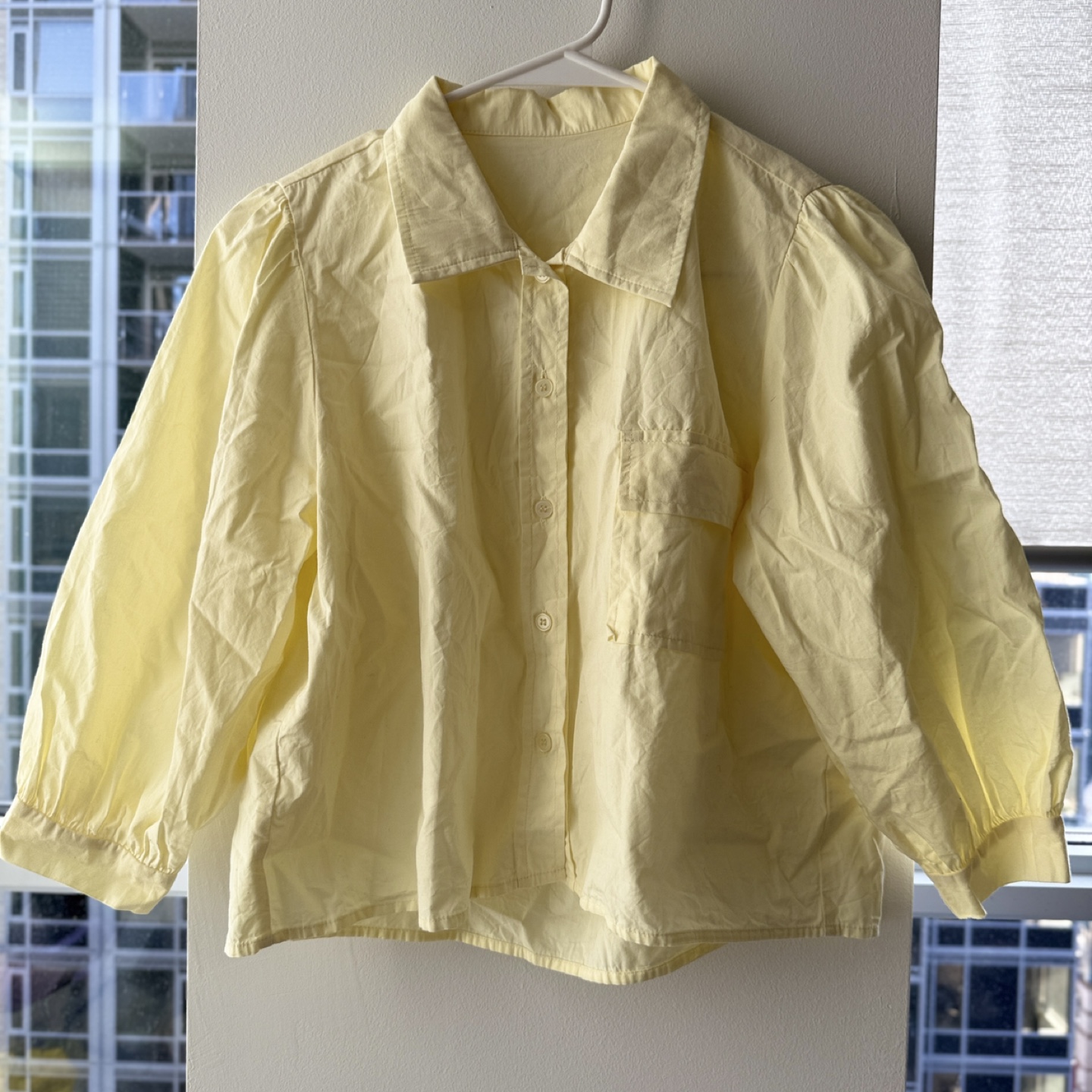 Yellow Lemon butter color Button-Up shirt S