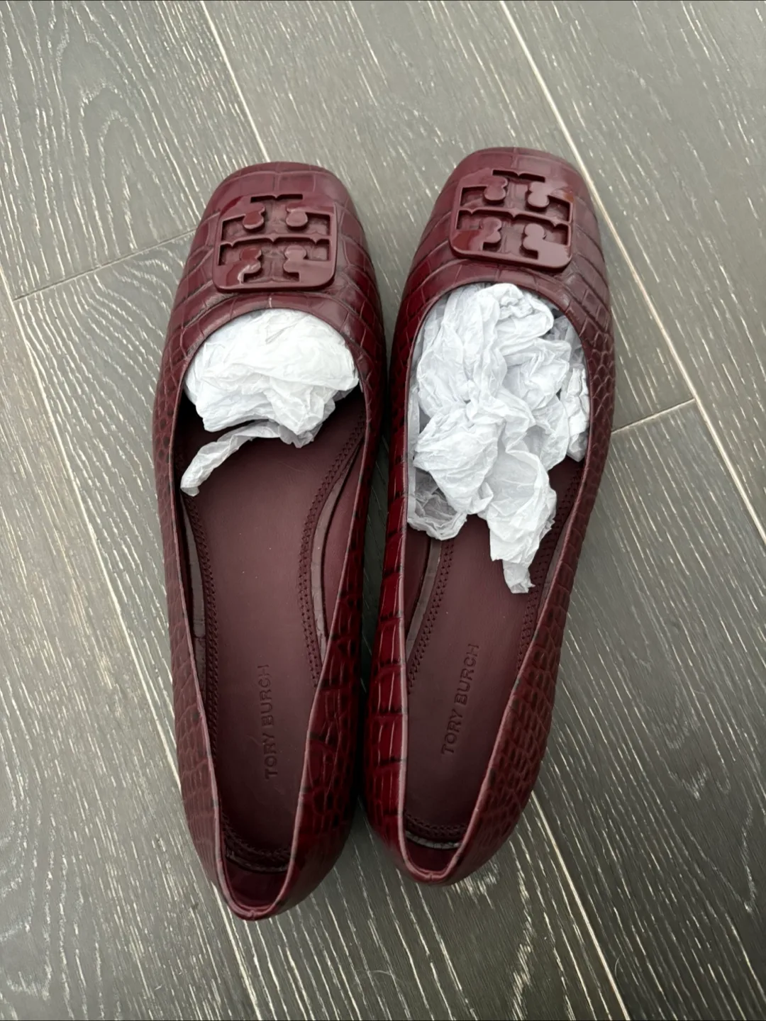 Tory Burch Burgundy Flats thumbnail