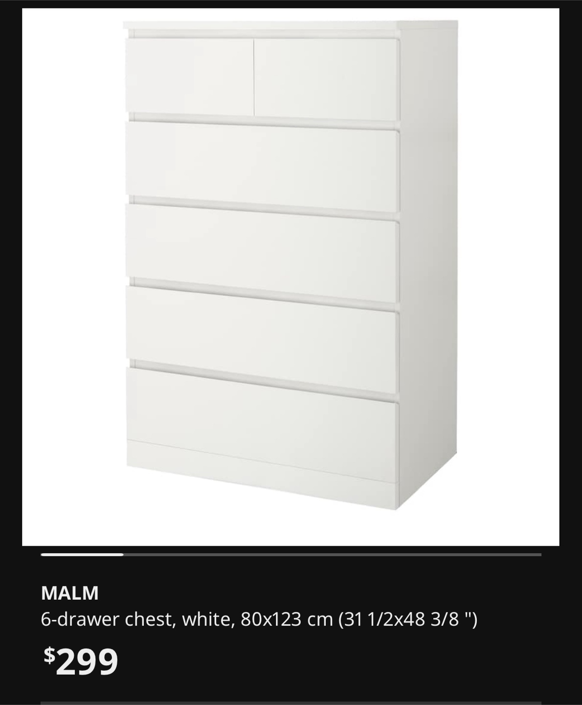 MALM 6-Drawer Chest - Disassembled