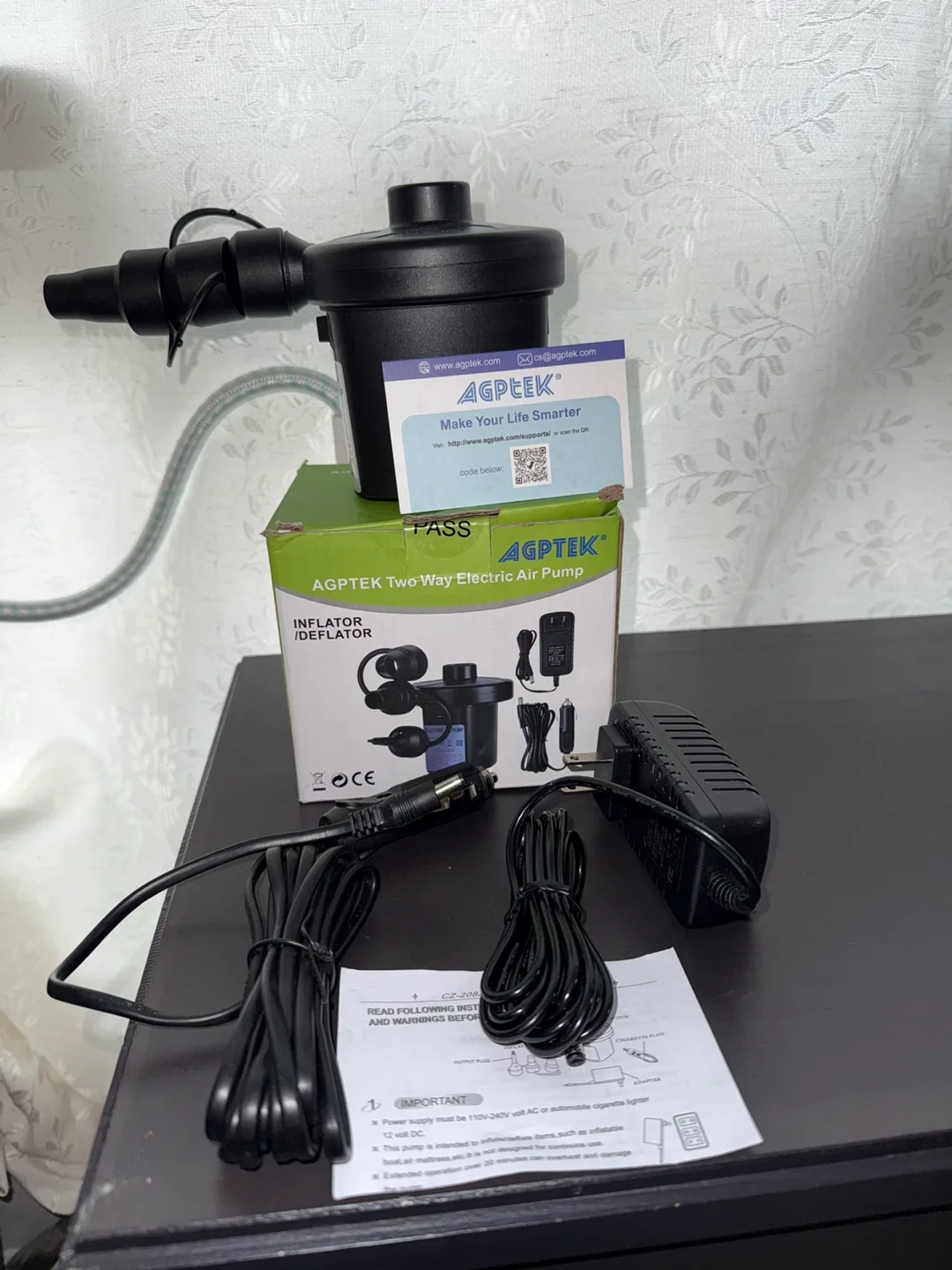 AGPTEK Electric Air Pump with 3 Nozzles image indicator(6)