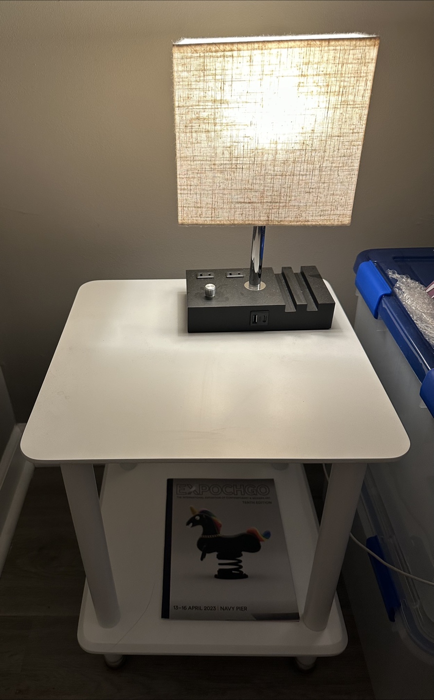 Side Table with Table Lamp