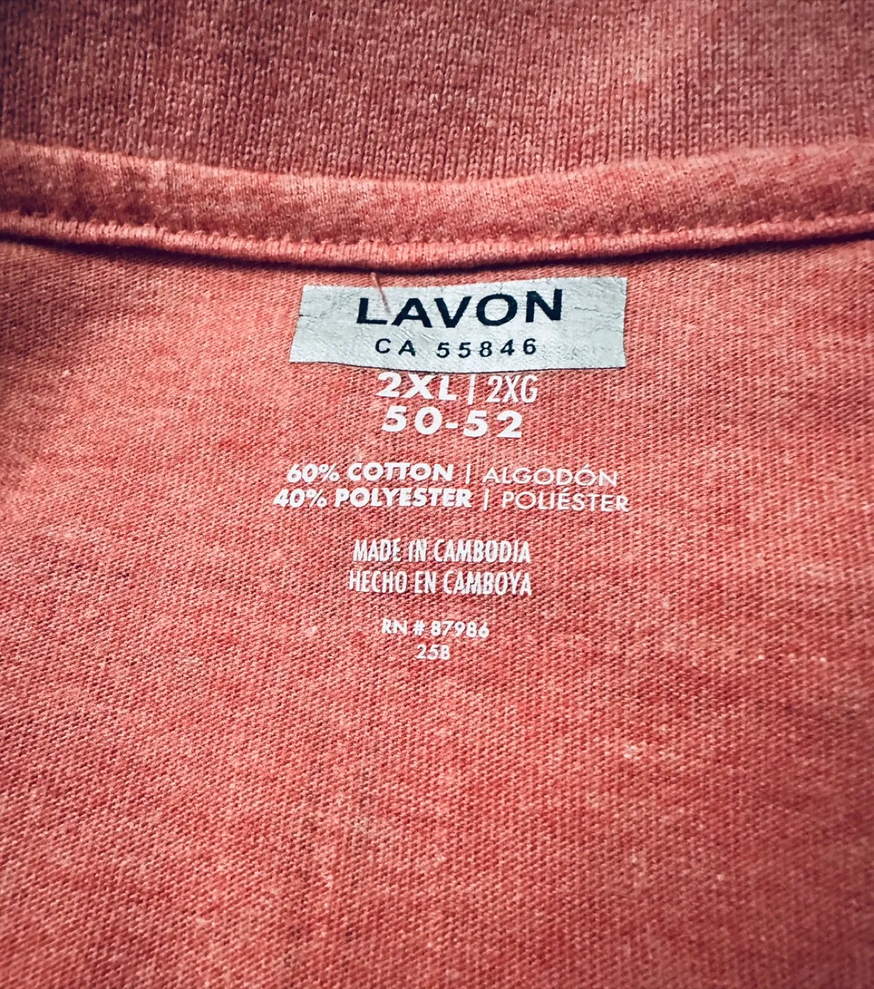 Lavon brand Plaid Polo Shirt men’s 2XL image indicator(4)