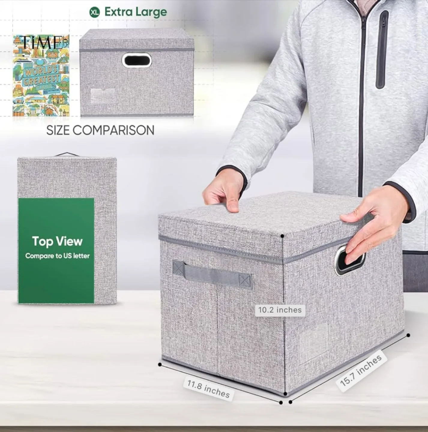 Fabric Storage Boxes with Lids thumbnail