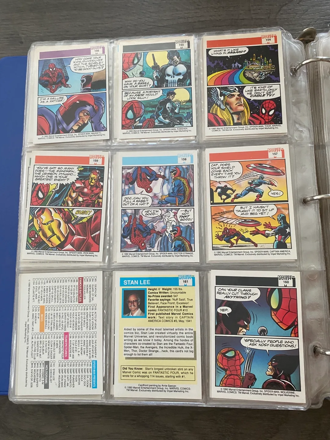 1990 Marvel Universe Comics Series 1 Trading Card Set 1-162 image indicator(7)