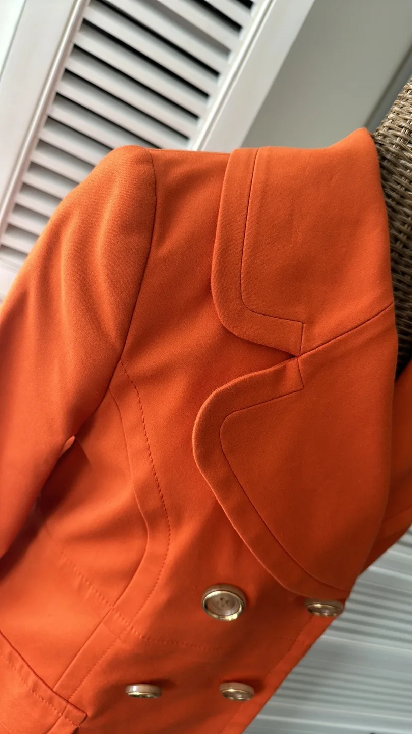 HALLHUBER Burnt Orange mid-length trench * Euro size 34 US XS image indicator(3)