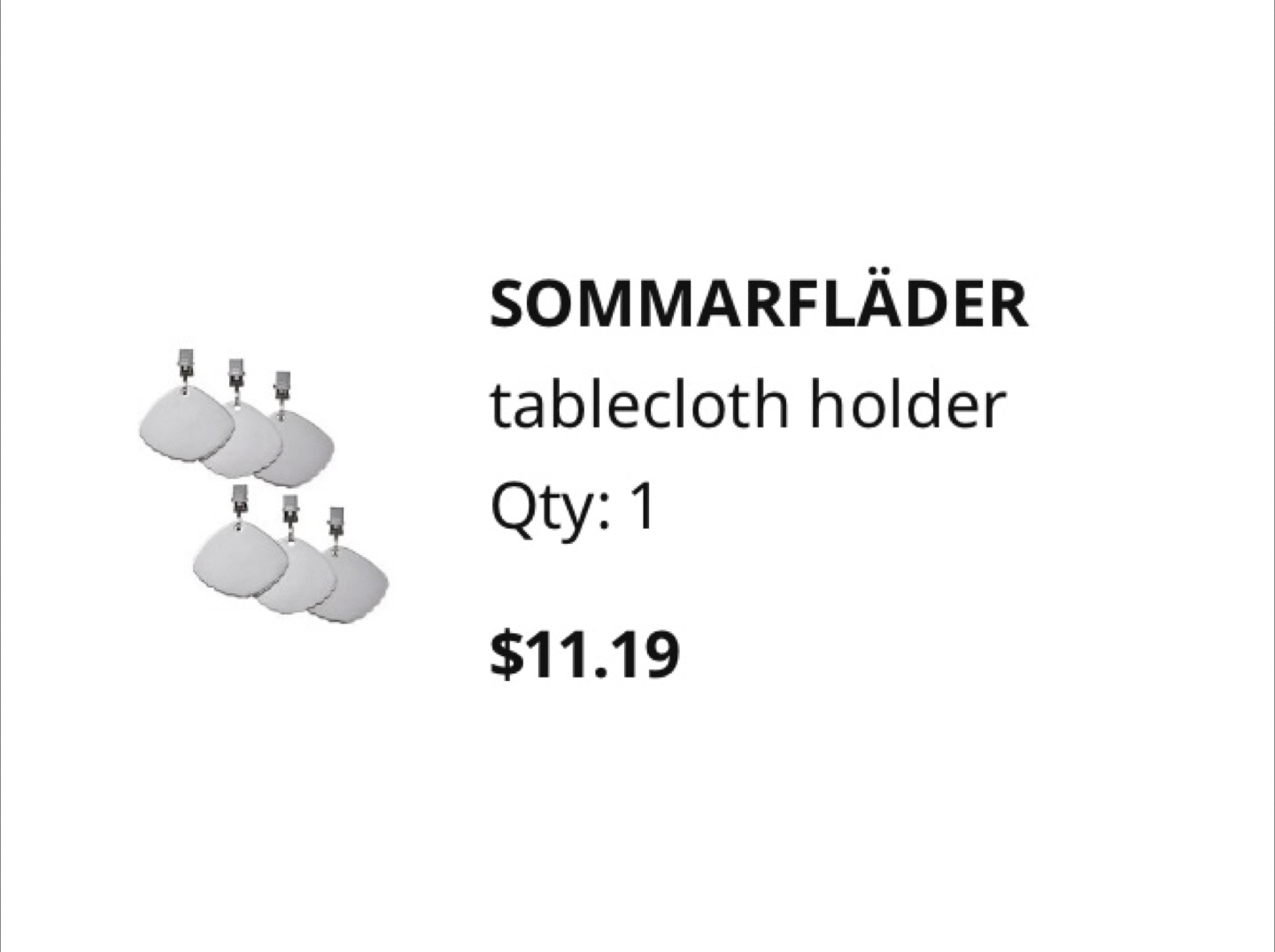Ikea Tablecloth Hoder - photo 2