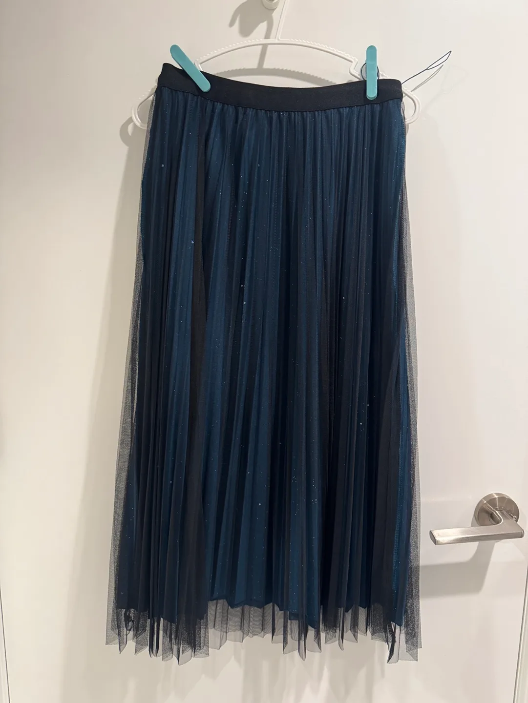Pleated Sparkling Dark Green Tulle Skirt thumbnail