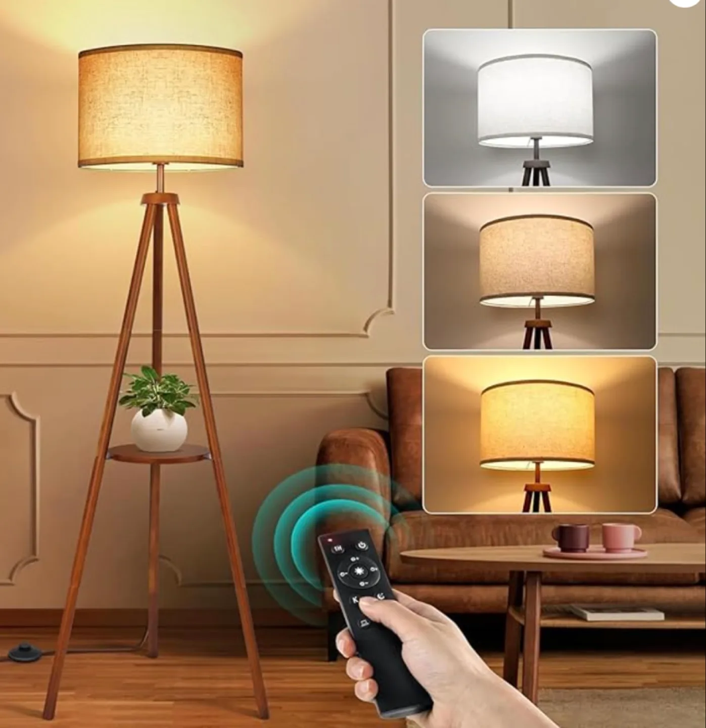 Tripod Floor Lamp with Remote Control image indicator(2)