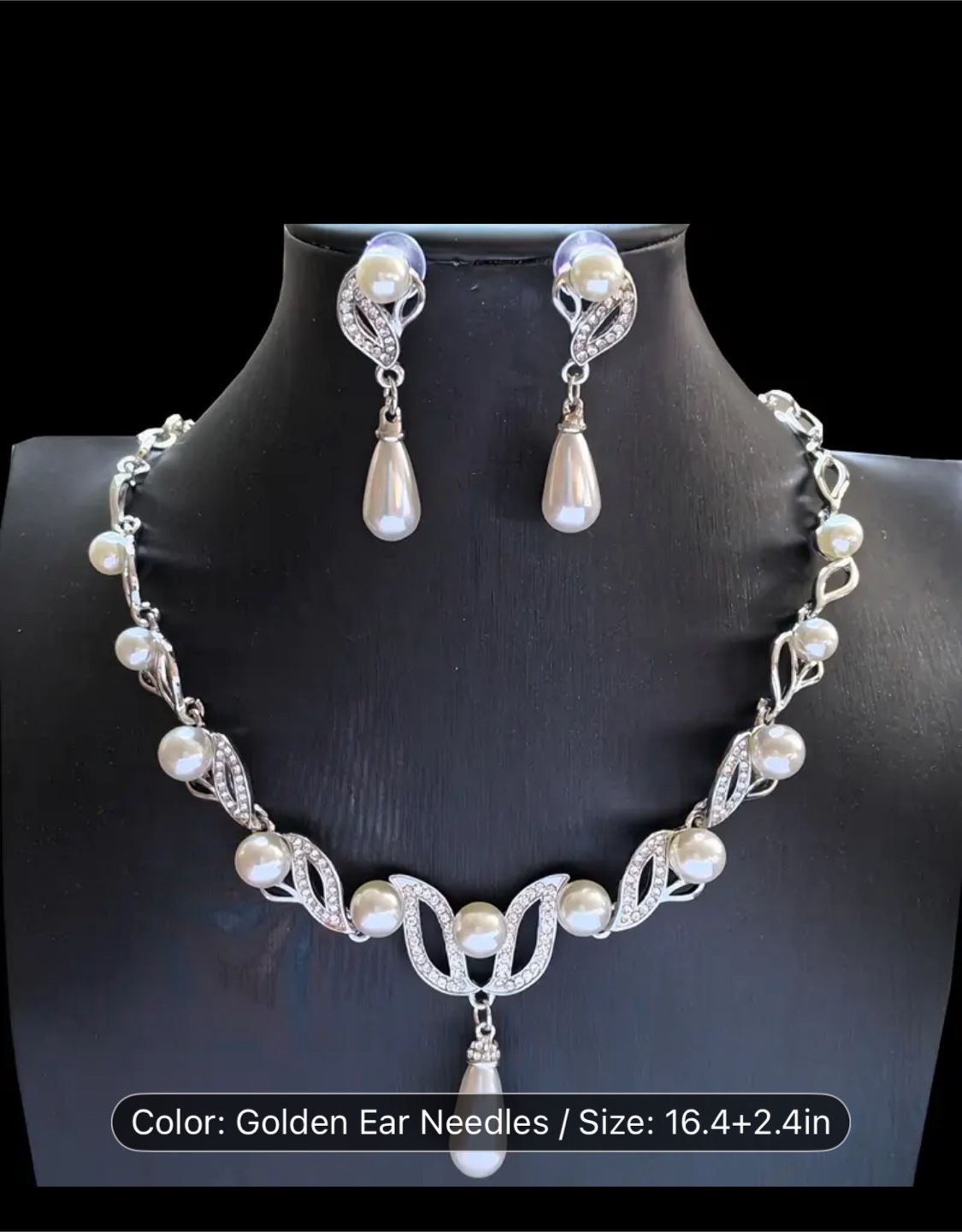 Pearl Necklace and Earring Set