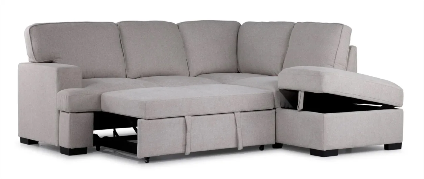 Beige Sectional Sofa with Pull-Out Sleeper image indicator(10)