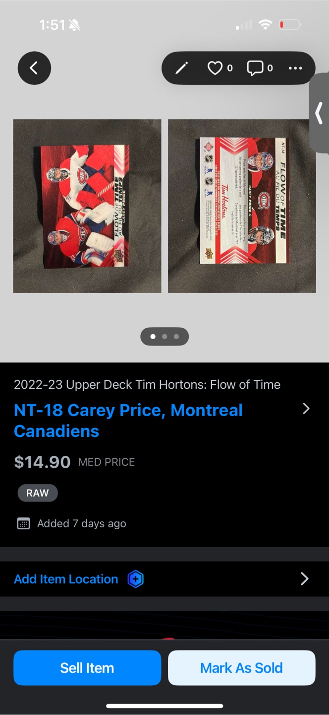 Flow of Time Tim’s hockey card Hockey Card - photo 5