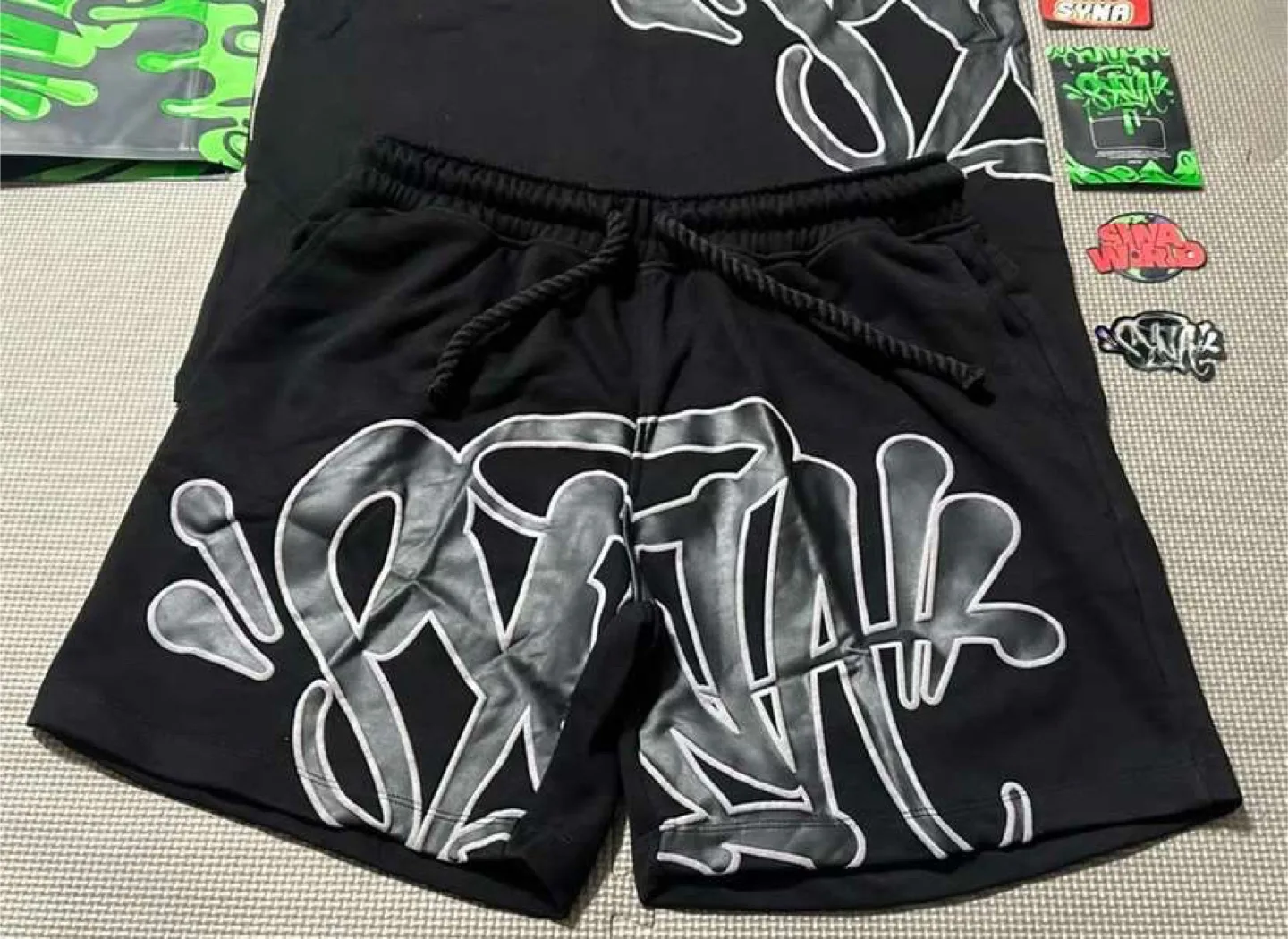 SYNA Black Tee and Shorts Set image indicator(5)